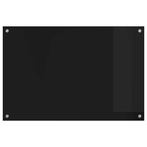 vidaXL Kitchen Splashback Black 90 x 60 cm Tempered Glass