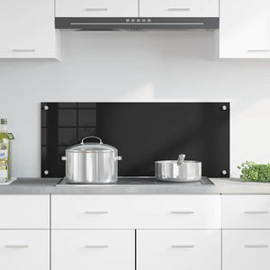 vidaXL Kitchen Splashback Black 100 x 40 cm Tempered Glass