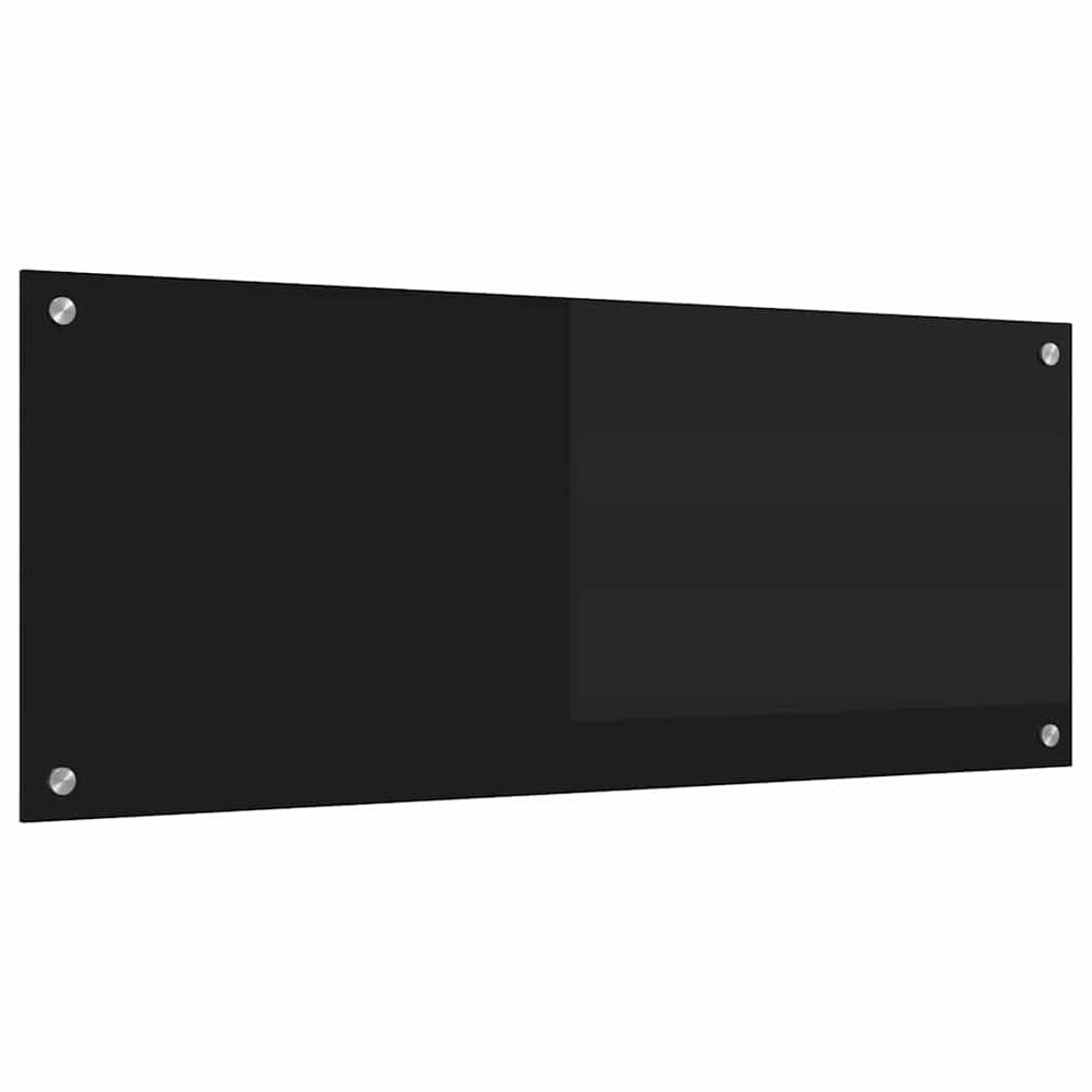 vidaXL Kitchen Splashback Black 100 x 40 cm Tempered Glass