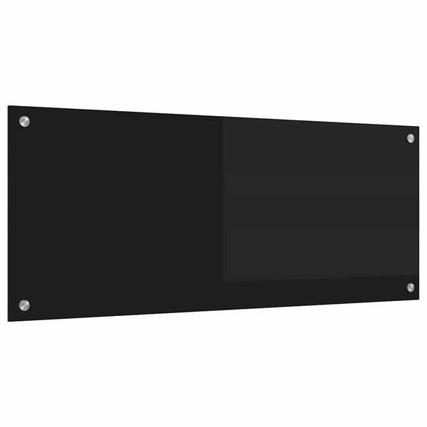 vidaXL Kitchen Splashback Black 100 x 40 cm Tempered Glass
