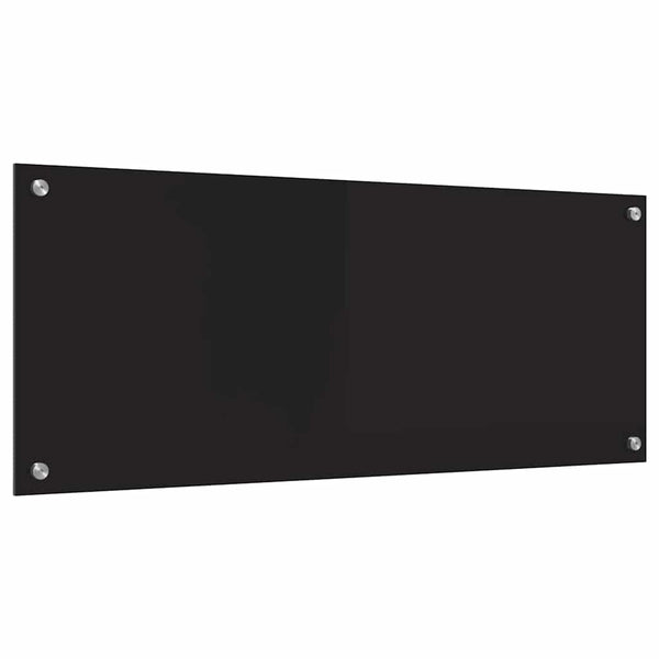 vidaXL Kitchen Splashback Black 100 x 40 cm Tempered Glass