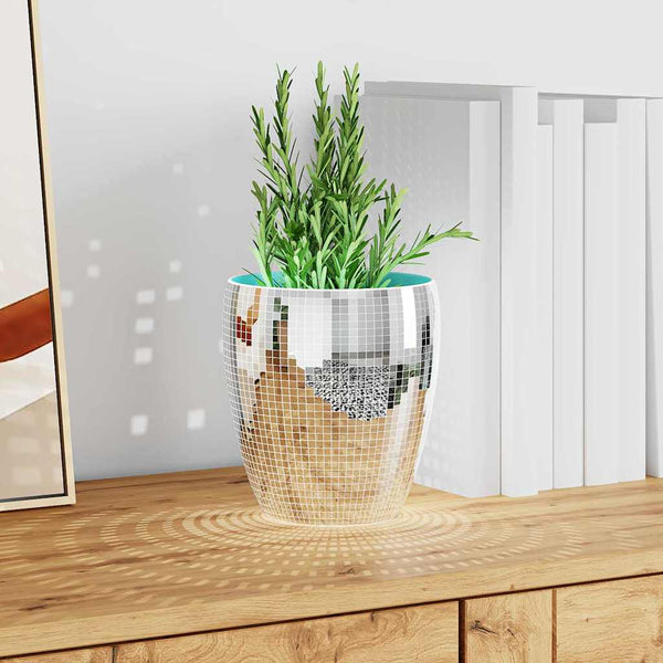 Silberne Spiegel Mosaikfliese Geometrisch 3 Stk