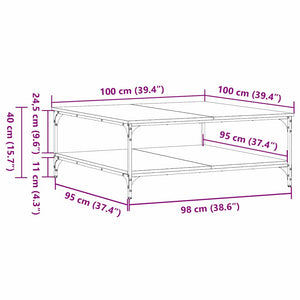 Couchtisch Altholz 100x100 cm