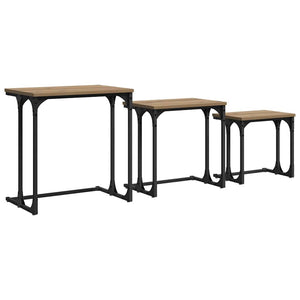 vidaXL Nesting Coffee Table 3 pcs Artisan Oak Engineered Wood
