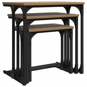 vidaXL Nesting Coffee Table 3 pcs Artisan Oak Engineered Wood