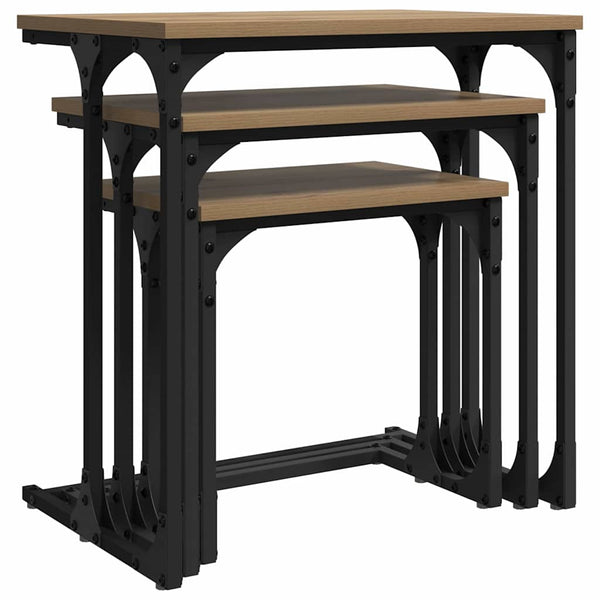 vidaXL Nesting Coffee Table 3 pcs Artisan Oak Engineered Wood
