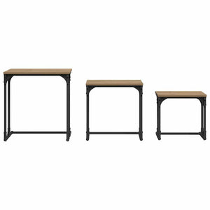 vidaXL Nesting Coffee Table 3 pcs Artisan Oak Engineered Wood