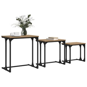 vidaXL Nesting Coffee Table 3 pcs Artisan Oak Engineered Wood