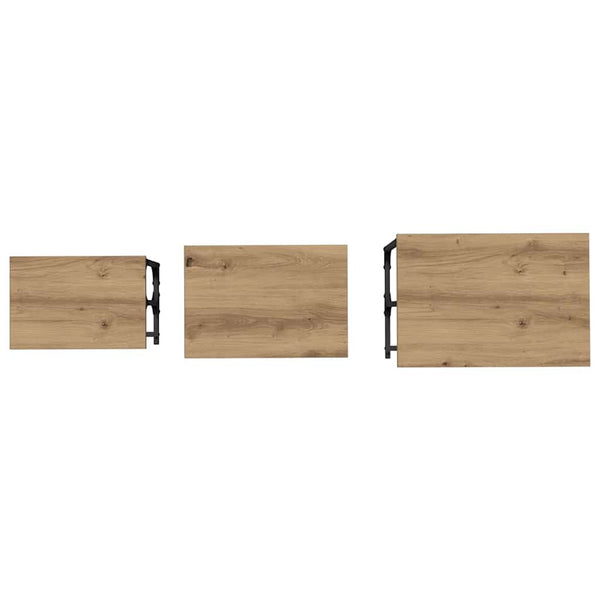 vidaXL Nesting Coffee Table 3 pcs Artisan Oak Engineered Wood