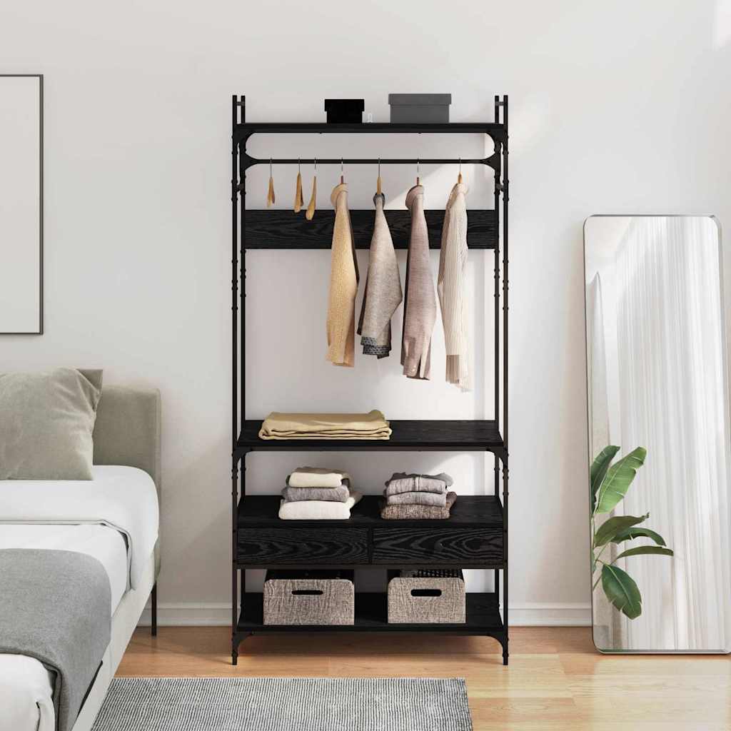 vidaXL Wardrobe Black Oak Look 89 x 39 x 184.5 cm