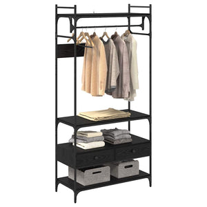 vidaXL Wardrobe Black Oak Look 89 x 39 x 184.5 cm