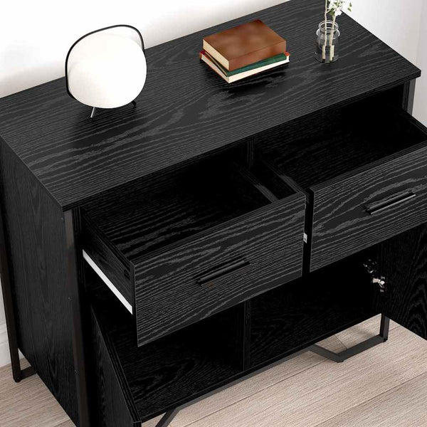 vidaXL Sideboard Black Oak Look 79.5 x 35.5 x 74.5 cm