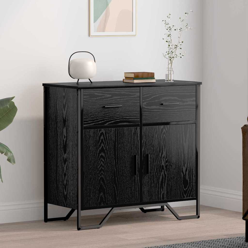 vidaXL Sideboard Black Oak Look 79.5 x 35.5 x 74.5 cm