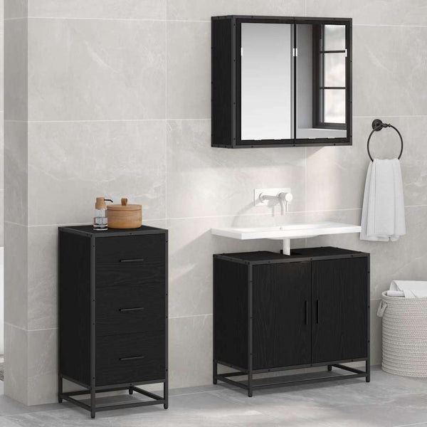 vidaXL Sideboard Black Oak Look 35.5 x 35 x 76 cm