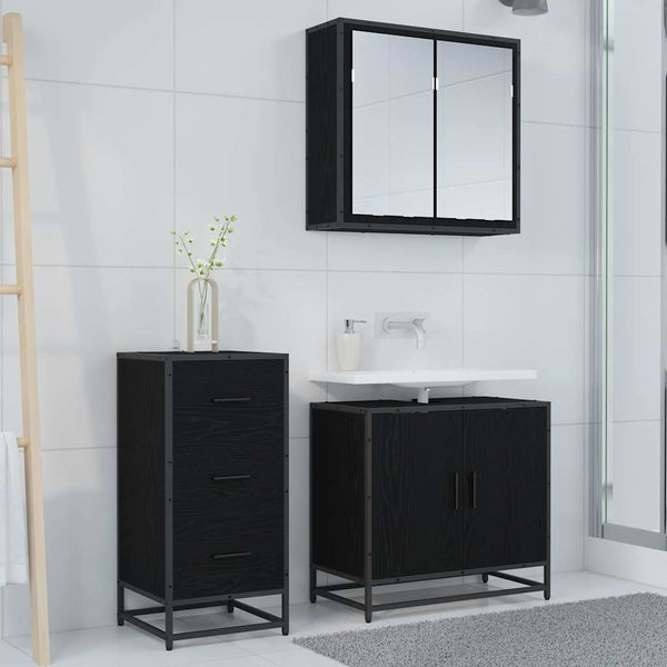 vidaXL Sideboard Black Oak Look 35.5 x 35 x 76 cm