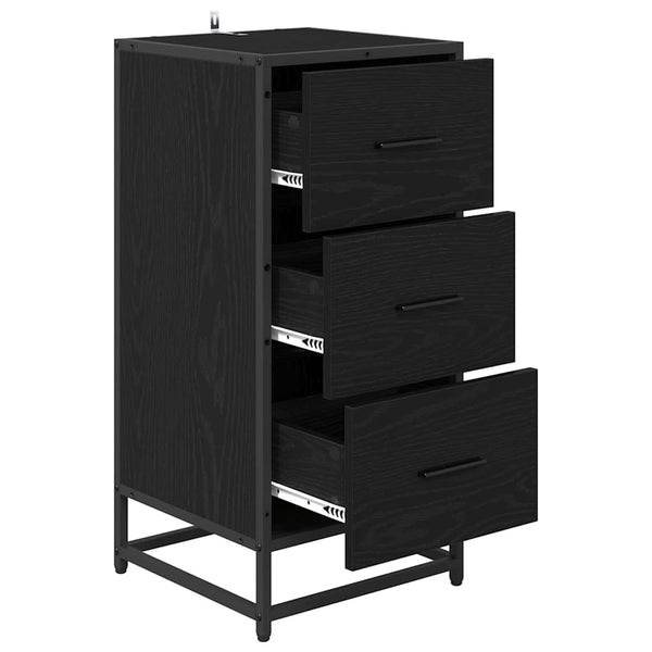 vidaXL Sideboard Black Oak Look 35.5 x 35 x 76 cm