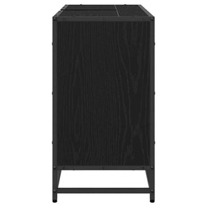 vidaXL Bathroom Cabinet with Door Black Oak-look 90 x 33 x 60 cm