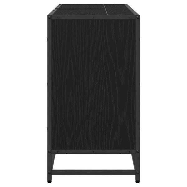 vidaXL Bathroom Cabinet with Door Black Oak-look 90 x 33 x 60 cm