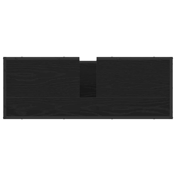 vidaXL Bathroom Cabinet with Door Black Oak-look 90 x 33 x 60 cm
