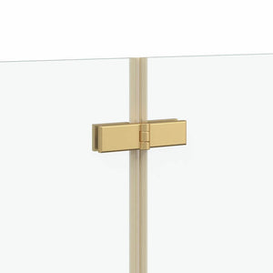 vidaXL Shower Screen Transparent and Gold 120 x 140 cm