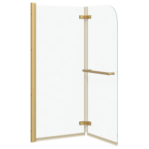 vidaXL Shower Screen Transparent and Gold 120 x 140 cm