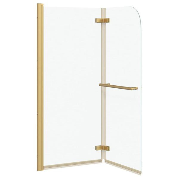 vidaXL Shower Screen Transparent and Gold 120 x 140 cm