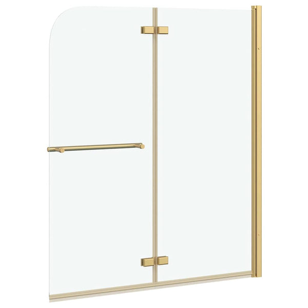 vidaXL Shower Screen Transparent and Gold 120 x 140 cm