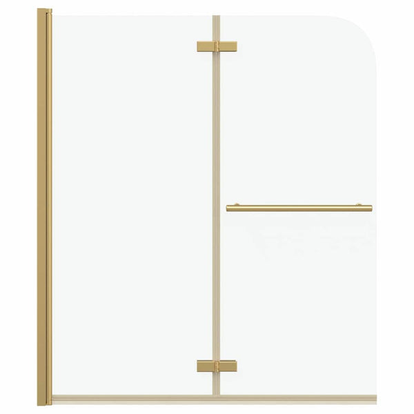 vidaXL Shower Screen Transparent and Gold 120 x 140 cm
