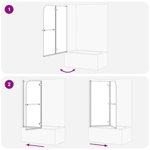 vidaXL Shower Screen Transparent and Gold 120 x 140 cm