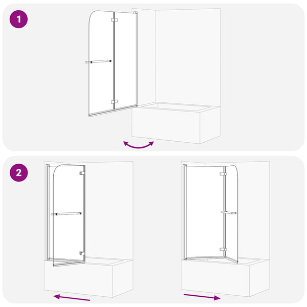vidaXL Shower Screen Transparent and Gold 120 x 140 cm