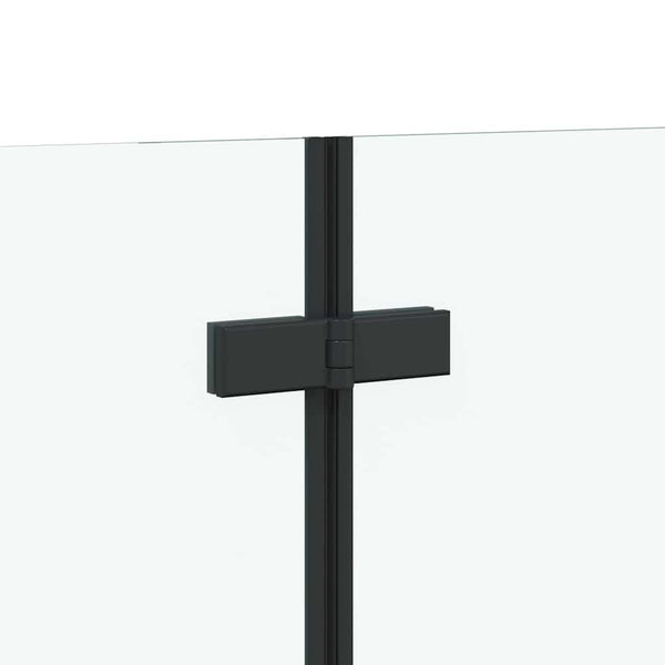 vidaXL Geometric Black Shower Screen 120 x 67 x 129 cm