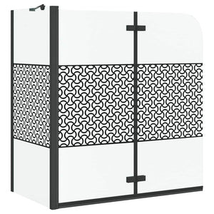 vidaXL Geometric Black Shower Screen 120 x 67 x 129 cm