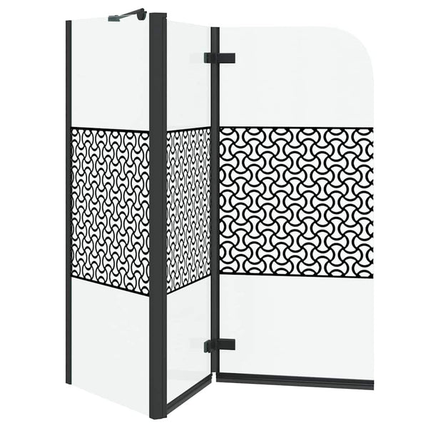 vidaXL Geometric Black Shower Screen 120 x 67 x 129 cm