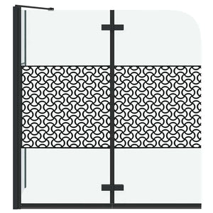 vidaXL Geometric Black Shower Screen 120 x 67 x 129 cm