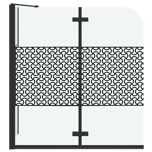 vidaXL Geometric Black Shower Screen 120 x 67 x 129 cm