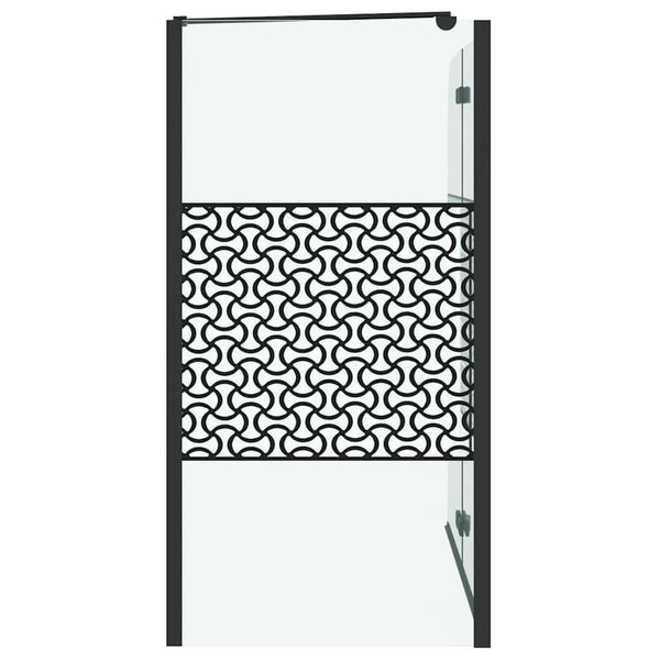 vidaXL Geometric Black Shower Screen 120 x 67 x 129 cm