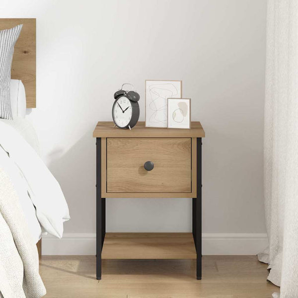 vidaXL Bedside Cabinet Artisan Oak 34 x 35.5 x 45 cm Engineered Wood