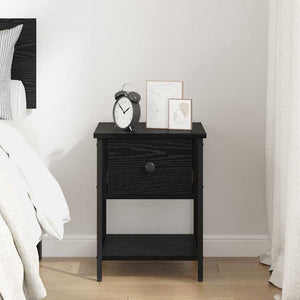 vidaXL Bedside Table Black Oak Look 34 x 35.5 x 45 cm Engineered Wood