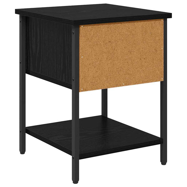 vidaXL Bedside Table Black Oak Look 34 x 35.5 x 45 cm Engineered Wood