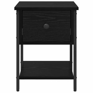 vidaXL Bedside Table Black Oak Look 34 x 35.5 x 45 cm Engineered Wood