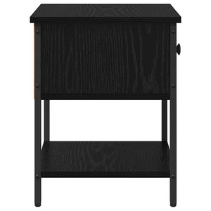 vidaXL Bedside Table Black Oak Look 34 x 35.5 x 45 cm Engineered Wood
