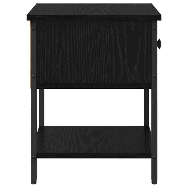 vidaXL Bedside Table Black Oak Look 34 x 35.5 x 45 cm Engineered Wood