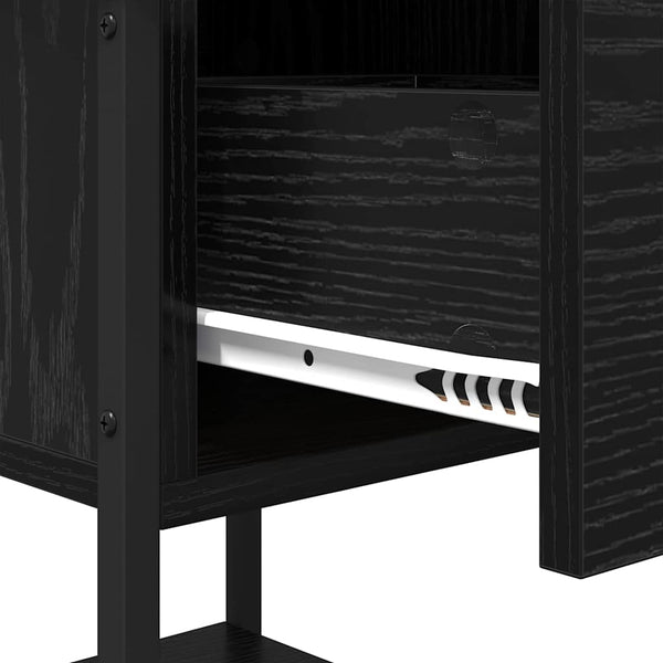 vidaXL Bedside Cabinets 2 pcs Black Oak Look 34 x 35.5 x 45 cm