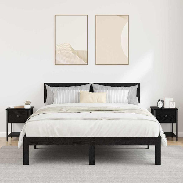 vidaXL Bedside Cabinets 2 pcs Black Oak Look 34 x 35.5 x 45 cm