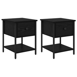 vidaXL Bedside Cabinets 2 pcs Black Oak Look 34 x 35.5 x 45 cm