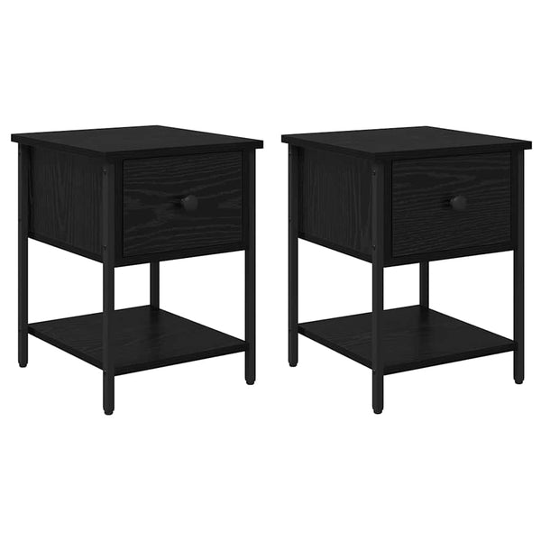 vidaXL Bedside Cabinets 2 pcs Black Oak Look 34 x 35.5 x 45 cm