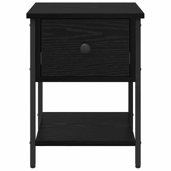 vidaXL Bedside Cabinets 2 pcs Black Oak Look 34 x 35.5 x 45 cm