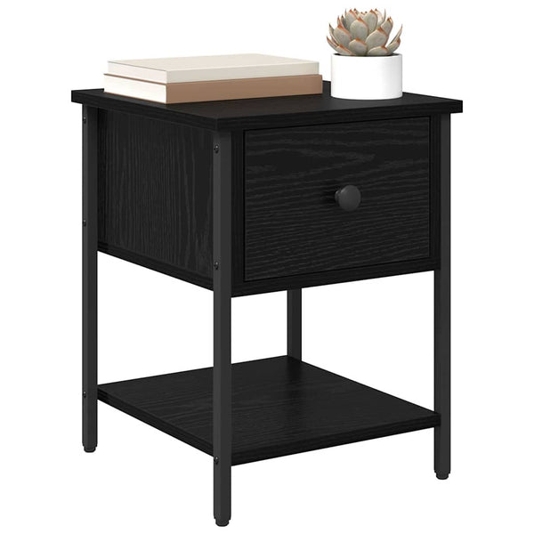 vidaXL Bedside Cabinets 2 pcs Black Oak Look 34 x 35.5 x 45 cm