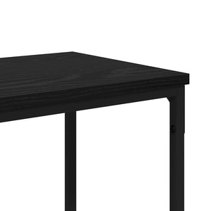 vidaXL Console Table with Shelf Black Oak Look 180 x 30 x 75 cm