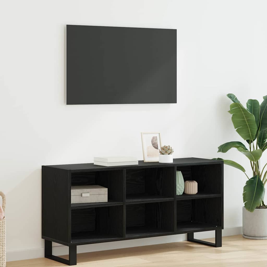 vidaXL TV Cabinet Black Oak-look 103.5x30x50 cm